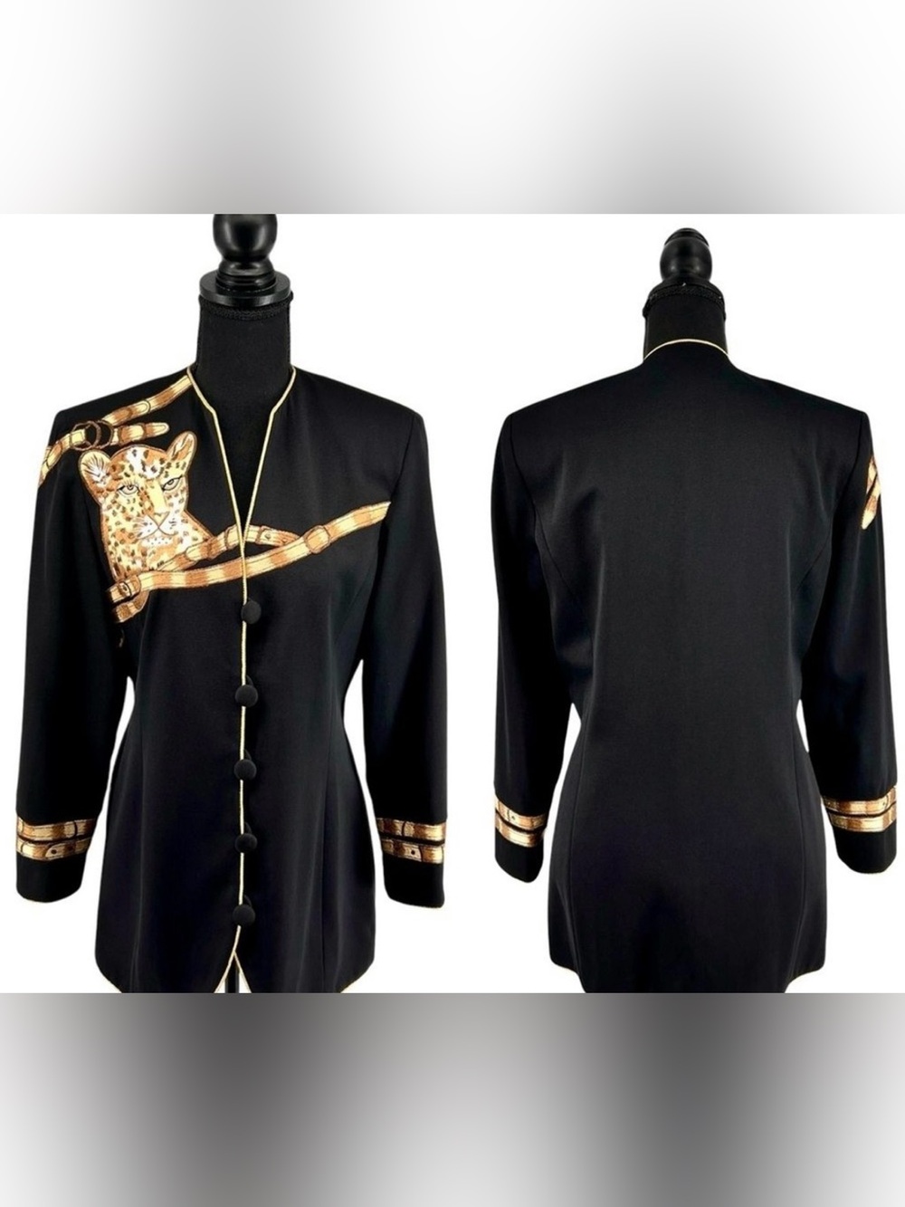 Vintage Privata Leopard Embroidered Blazer Jacket